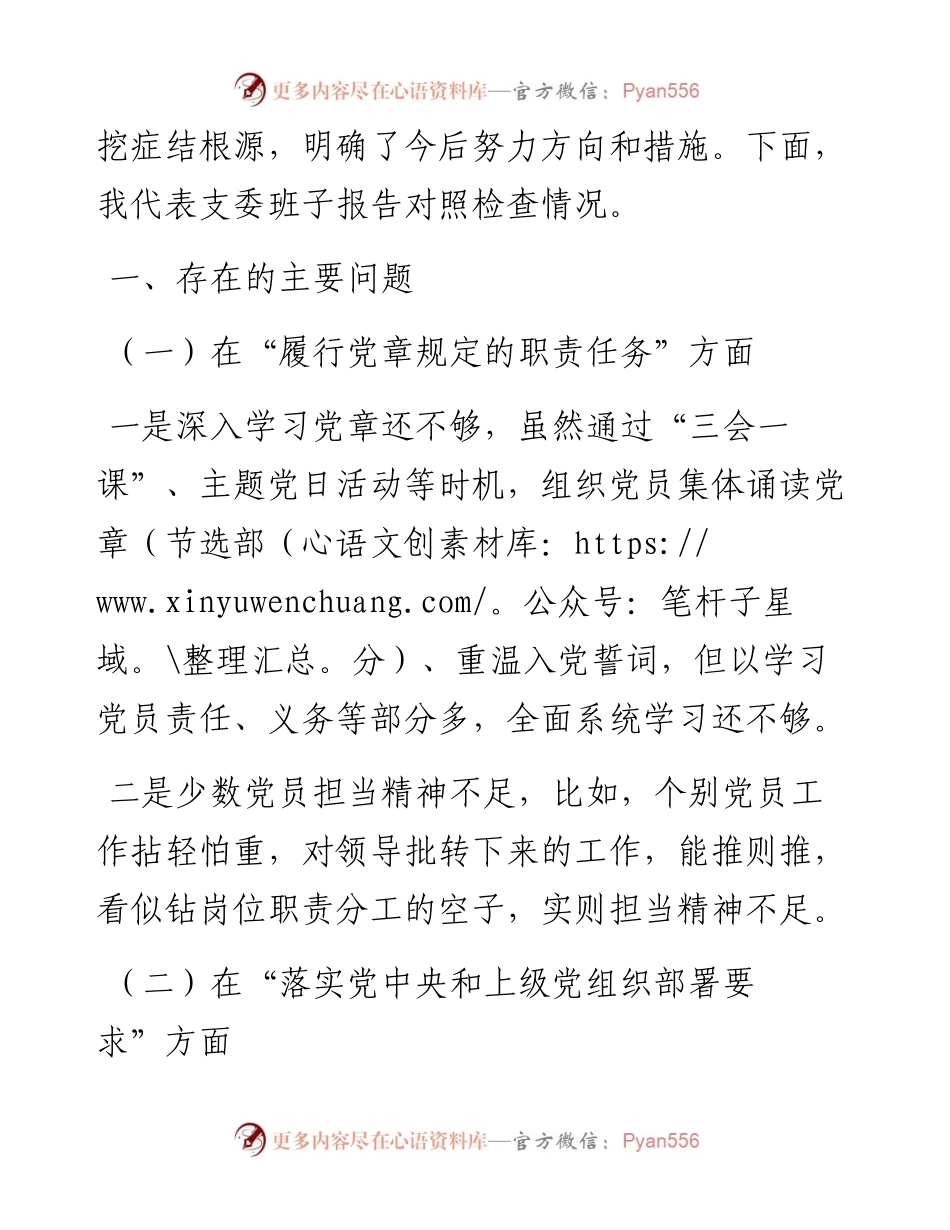 基层党支部班子度组织生活会发言提纲（2842字）.docx_第2页