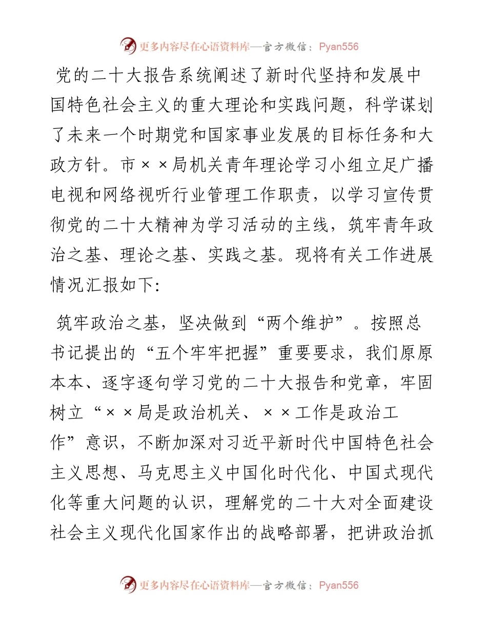 在青年理论学习小组经验交流会上的发言.docx_第1页