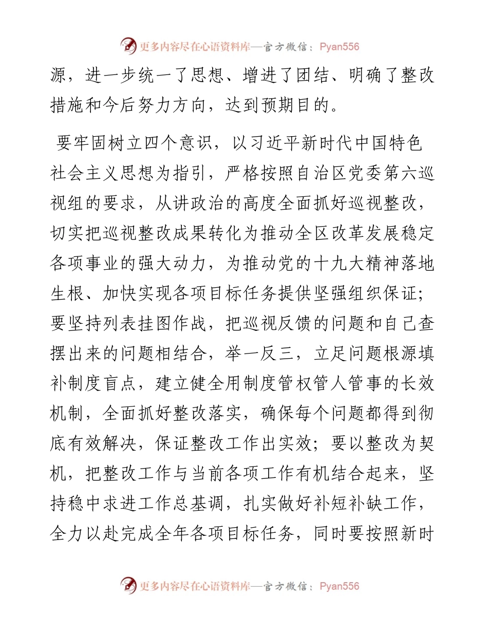 巡视整改专题民主生活会总结讲话稿.docx_第2页