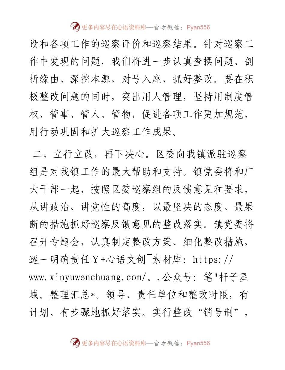 在巡察组巡察反馈会上的表态发言.docx_第2页