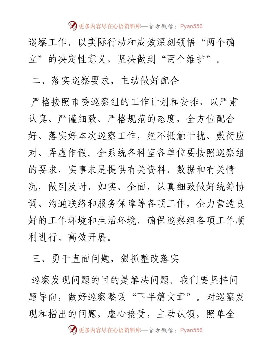 在市委巡察组进驻会上的表态发言.docx_第2页