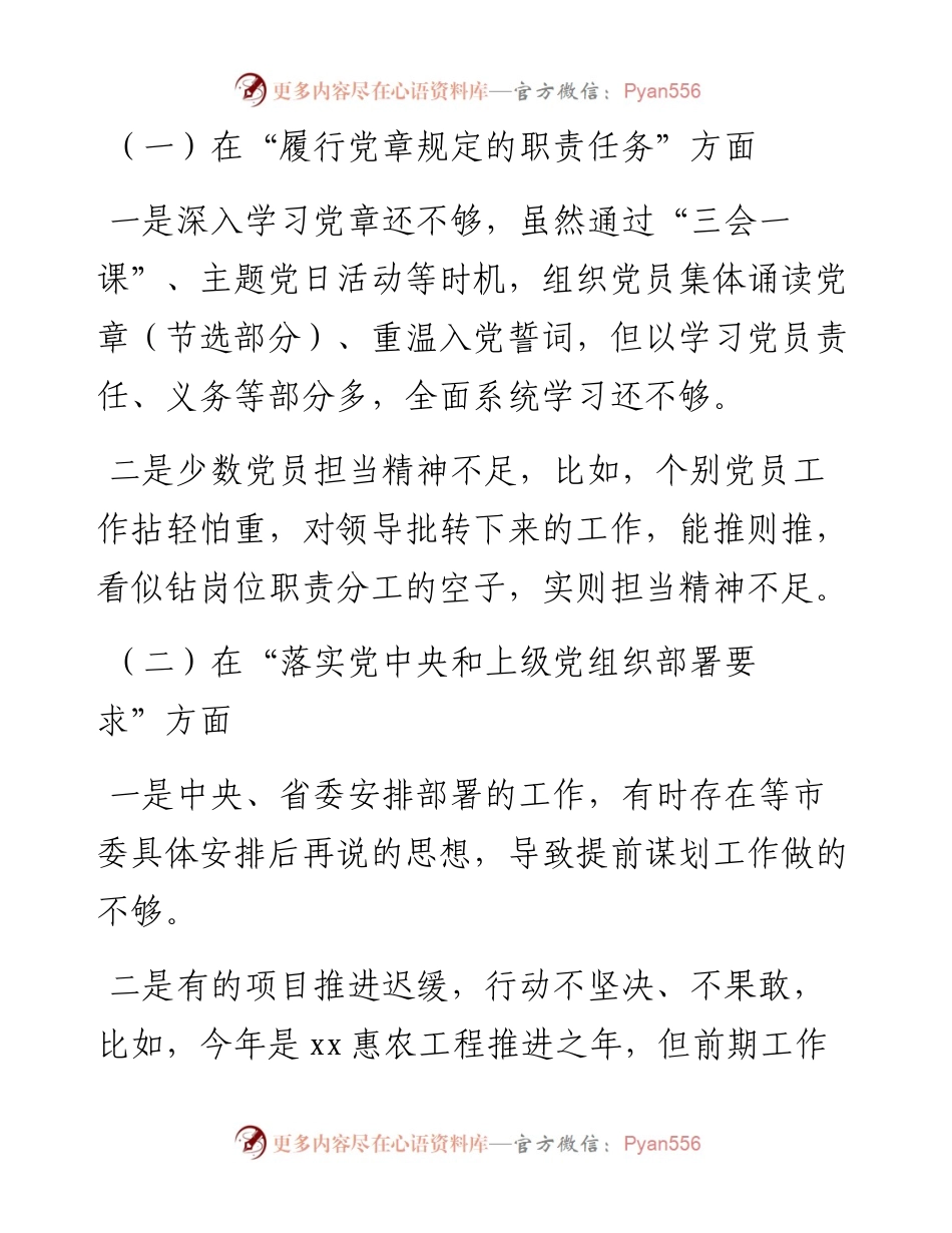 基层党支部班子度组织生活会发言提纲.docx_第2页