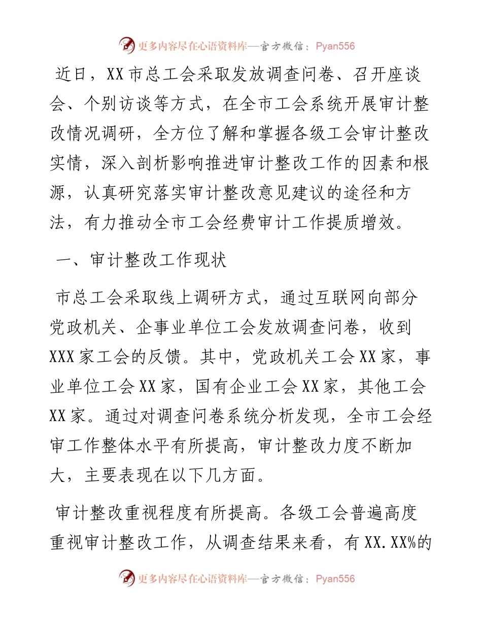 工会系统审计整改情况报告.docx_第1页