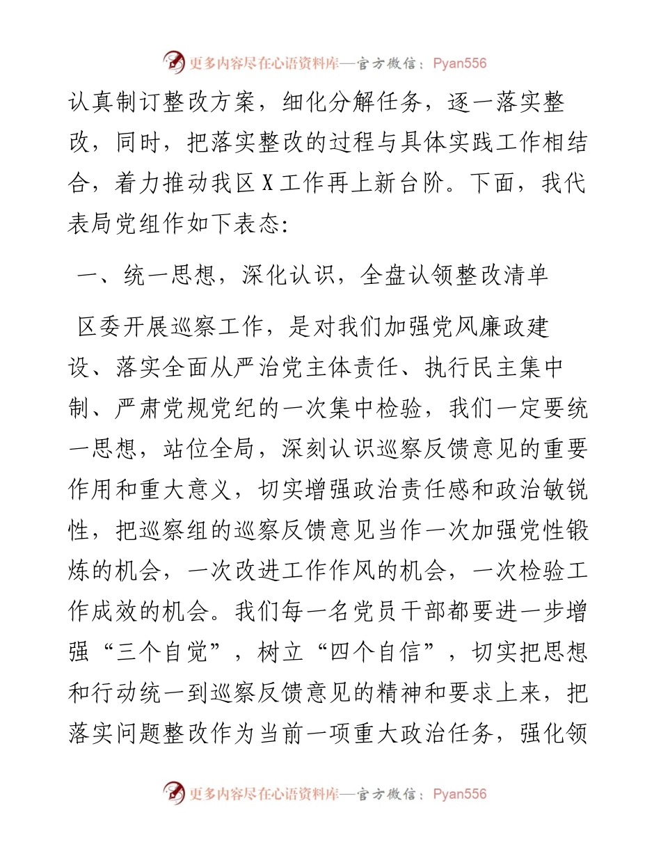 在巡察工作情况反馈会上的整改表态发言.docx_第2页