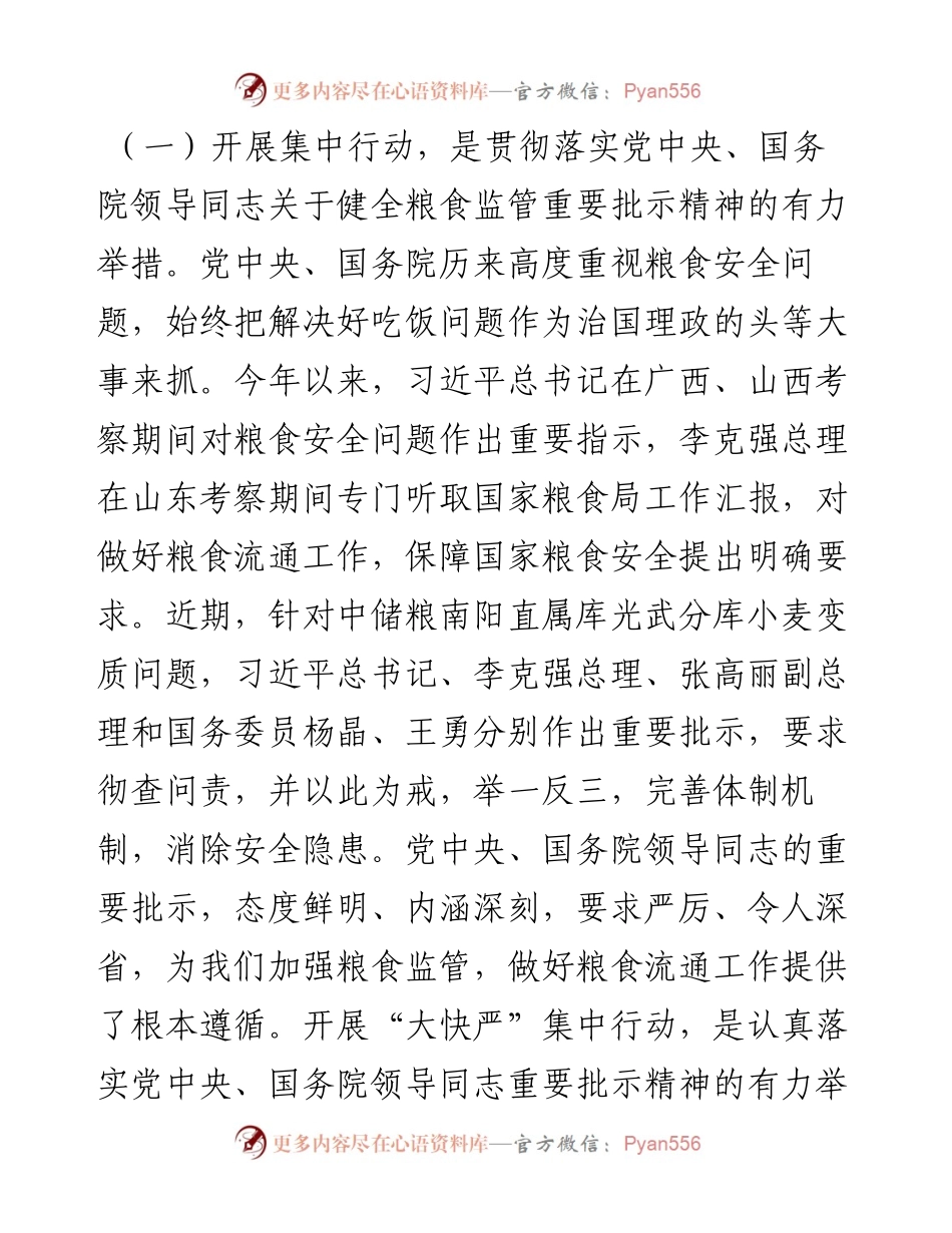 在粮食安全隐患大排查快整治严执法集中行动部署动员会议上的讲话.docx_第2页