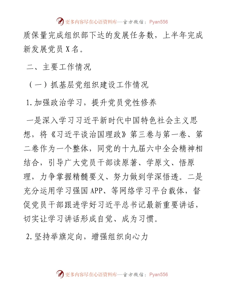 基层党建工作半年总结.docx_第2页