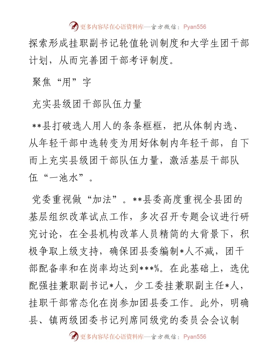 工作汇报：念好“三字诀”建强激活团干部队伍.docx_第2页