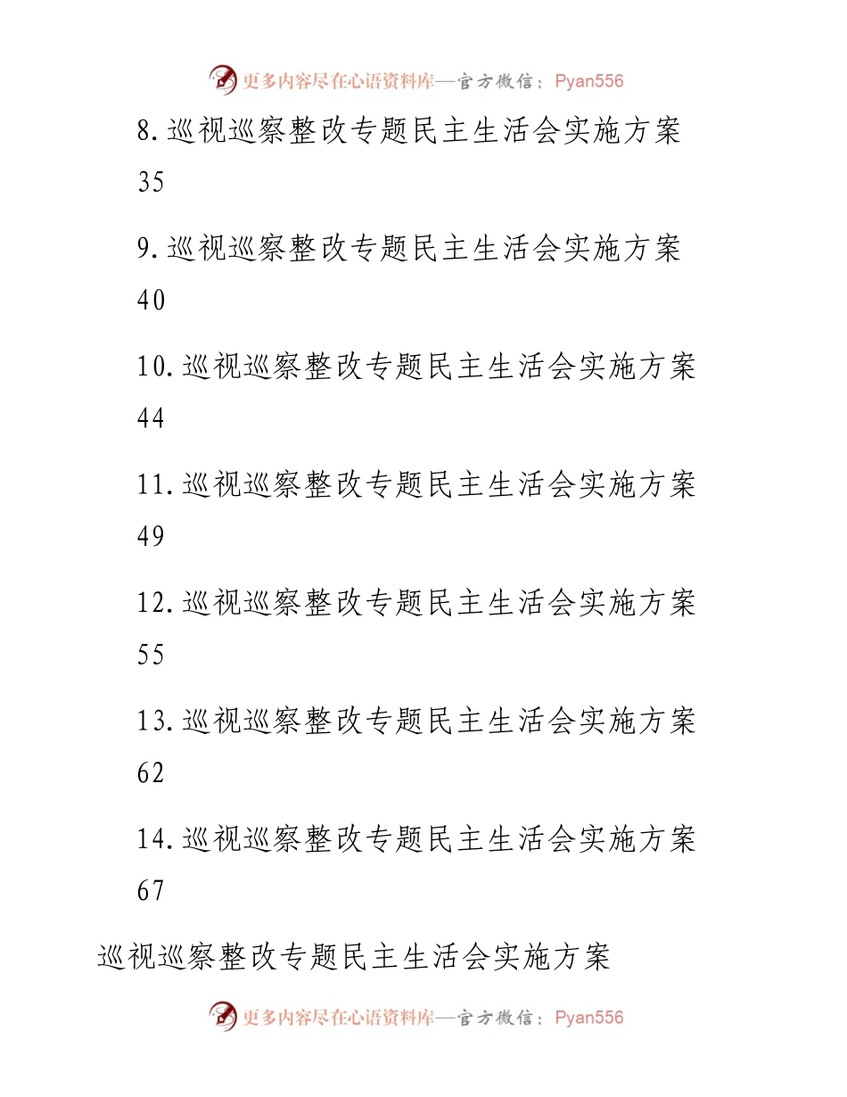 巡视巡察整改专题民主生活会方案汇编-14篇 (2).docx_第2页
