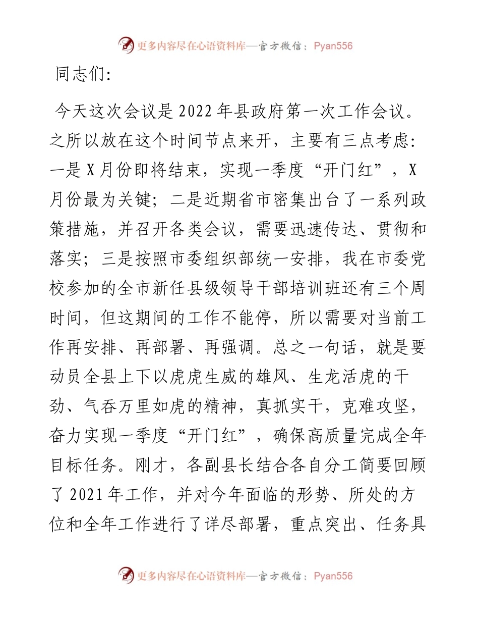 在县政府工作会议上的讲话.docx_第1页