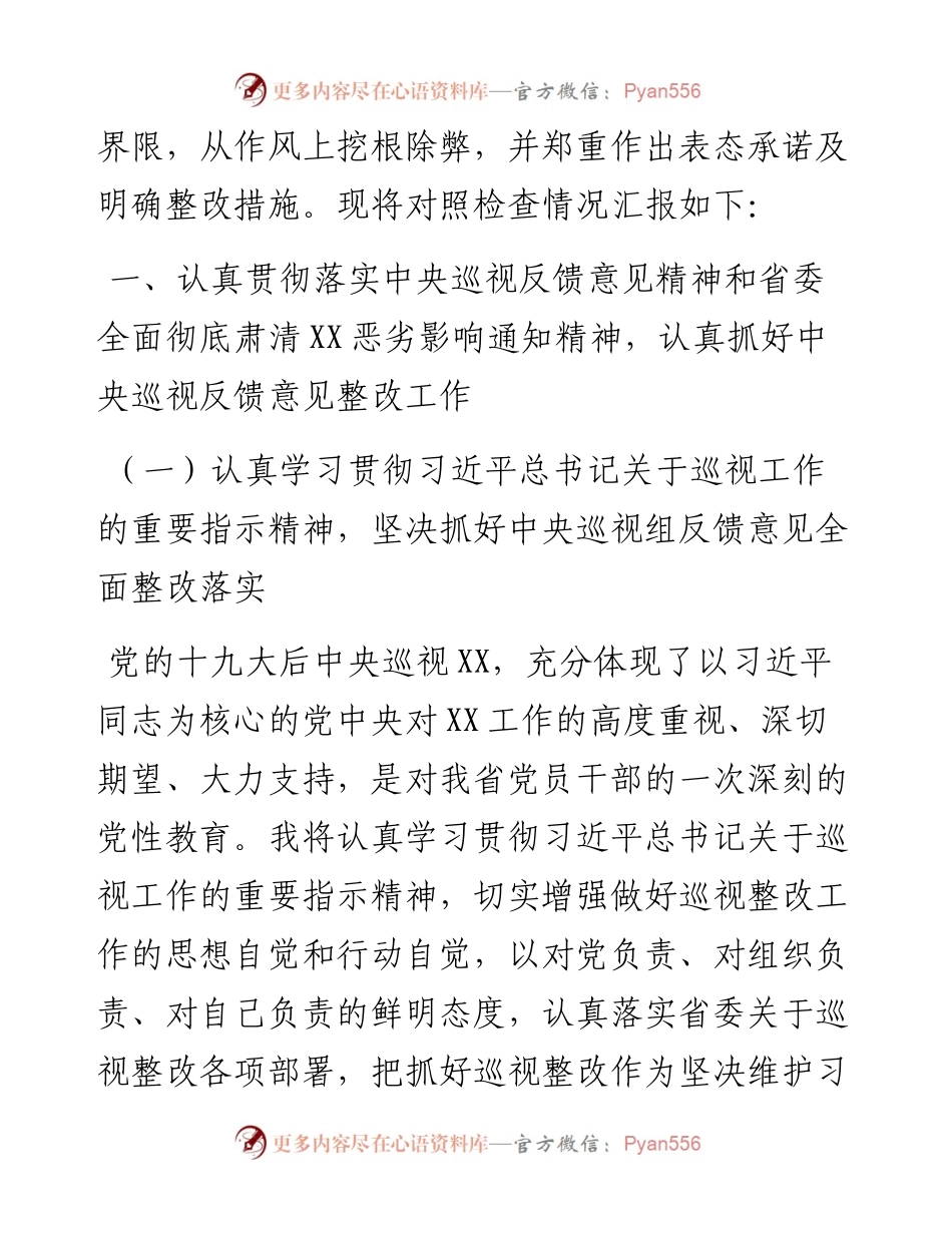 巡视整改肃清流毒对照检查（范文）.docx_第2页