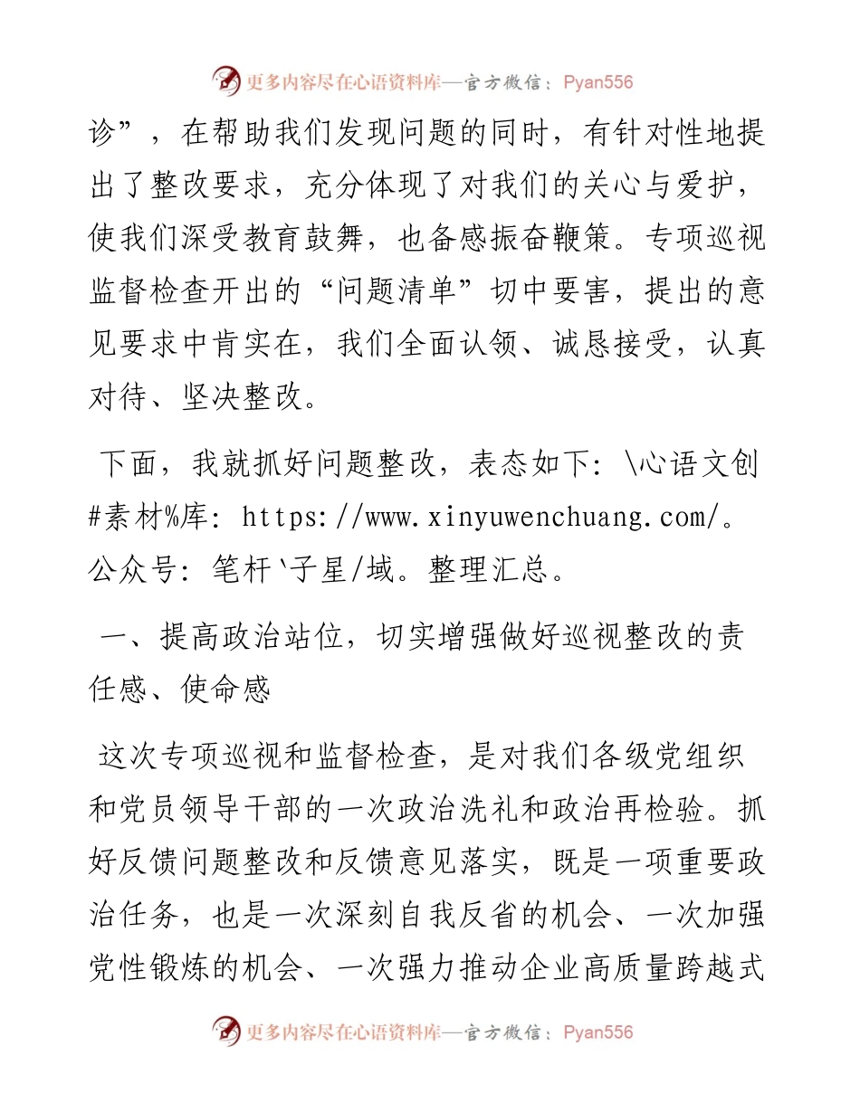 在涉粮问题集中反馈暨整改部署推进会上的表态发言.docx_第2页
