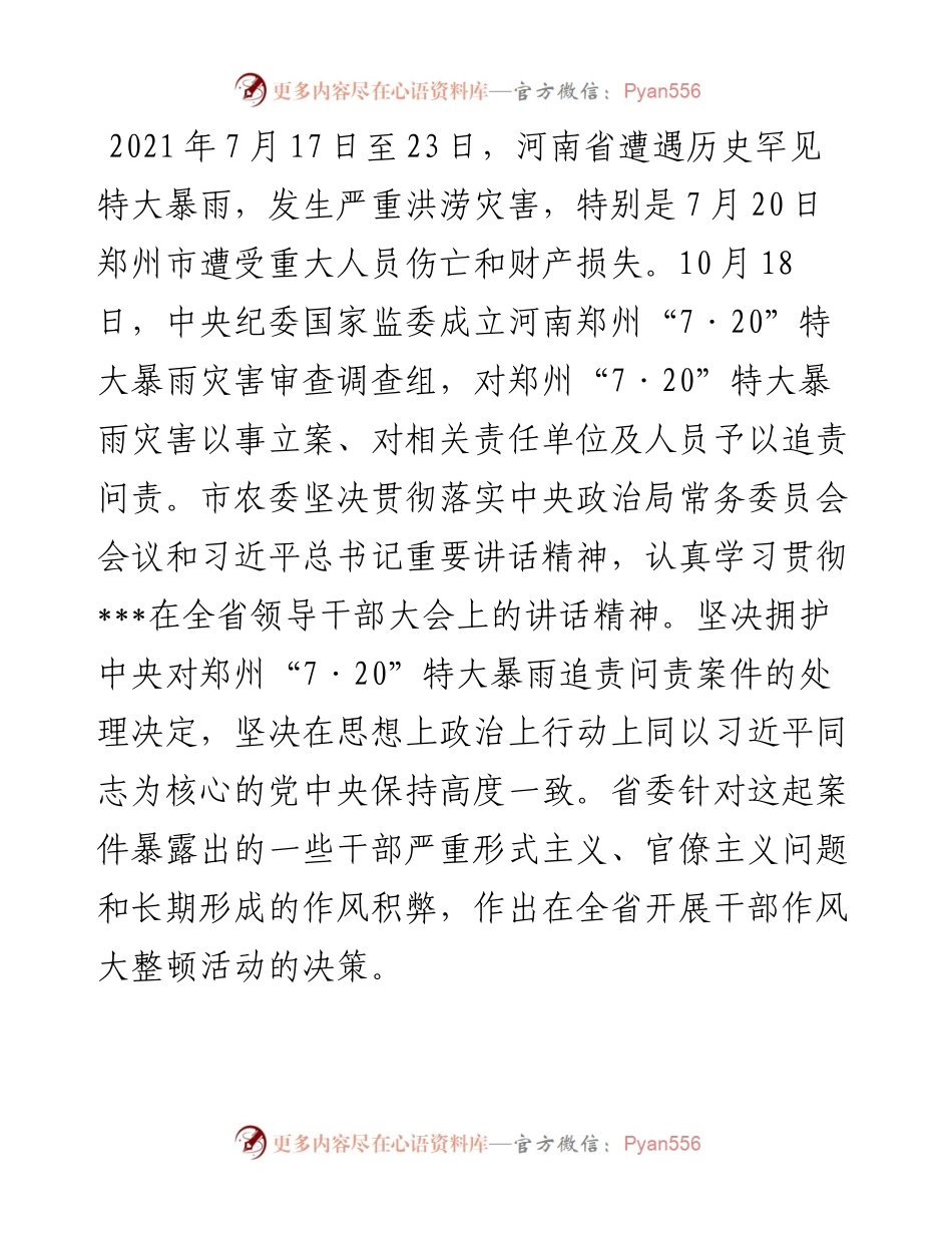 在局机关郑州“7·20”特大暴雨追责问责案件以案促改暨干部作风大整顿会议上的讲话.docx_第2页