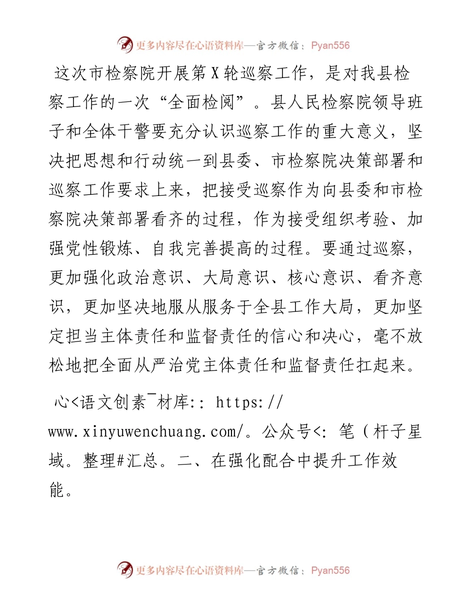 在市检察院党组开展第轮巡察工作座谈会上的表态发言.docx_第2页