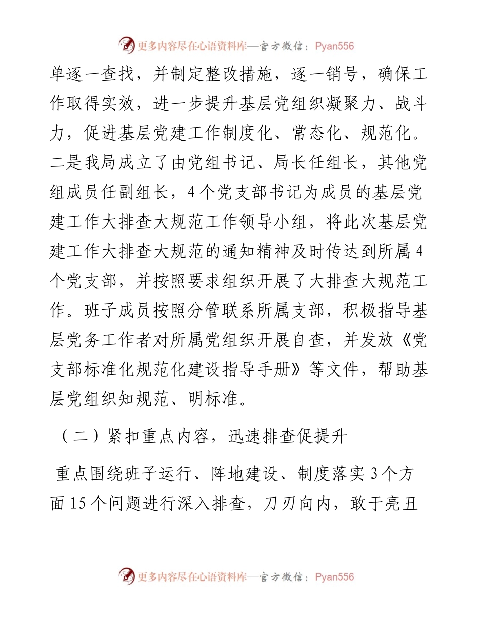 局党建基础工作大排查大规范自检自查报告.docx_第2页