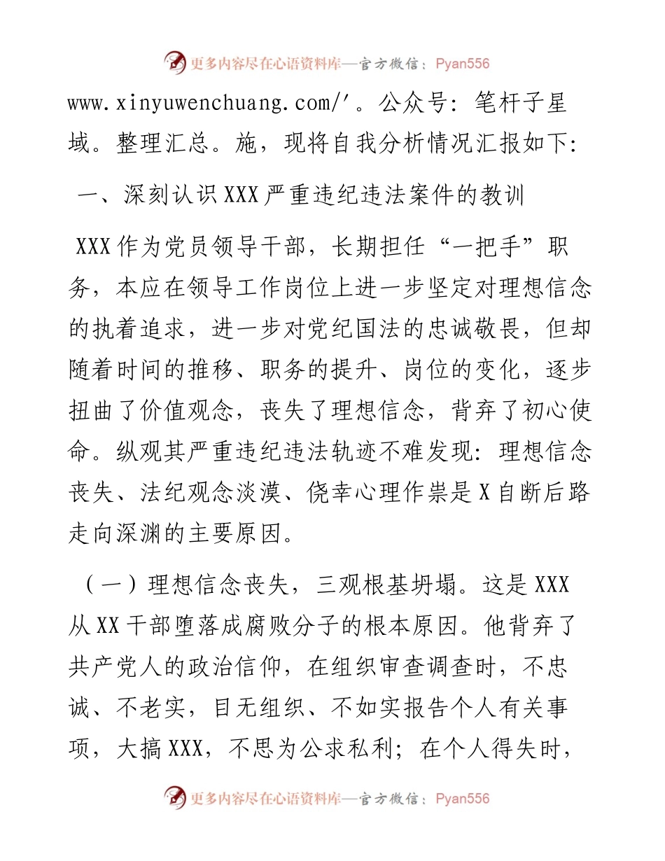 在某某严重违纪违法案件专题民主生活会上的发言.docx_第2页