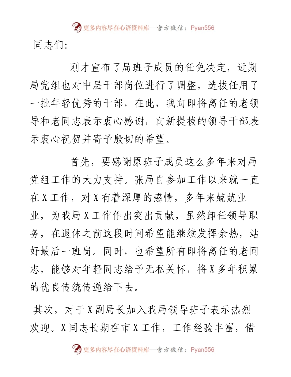 在新提拔干部任职大会上的讲话稿.docx_第1页