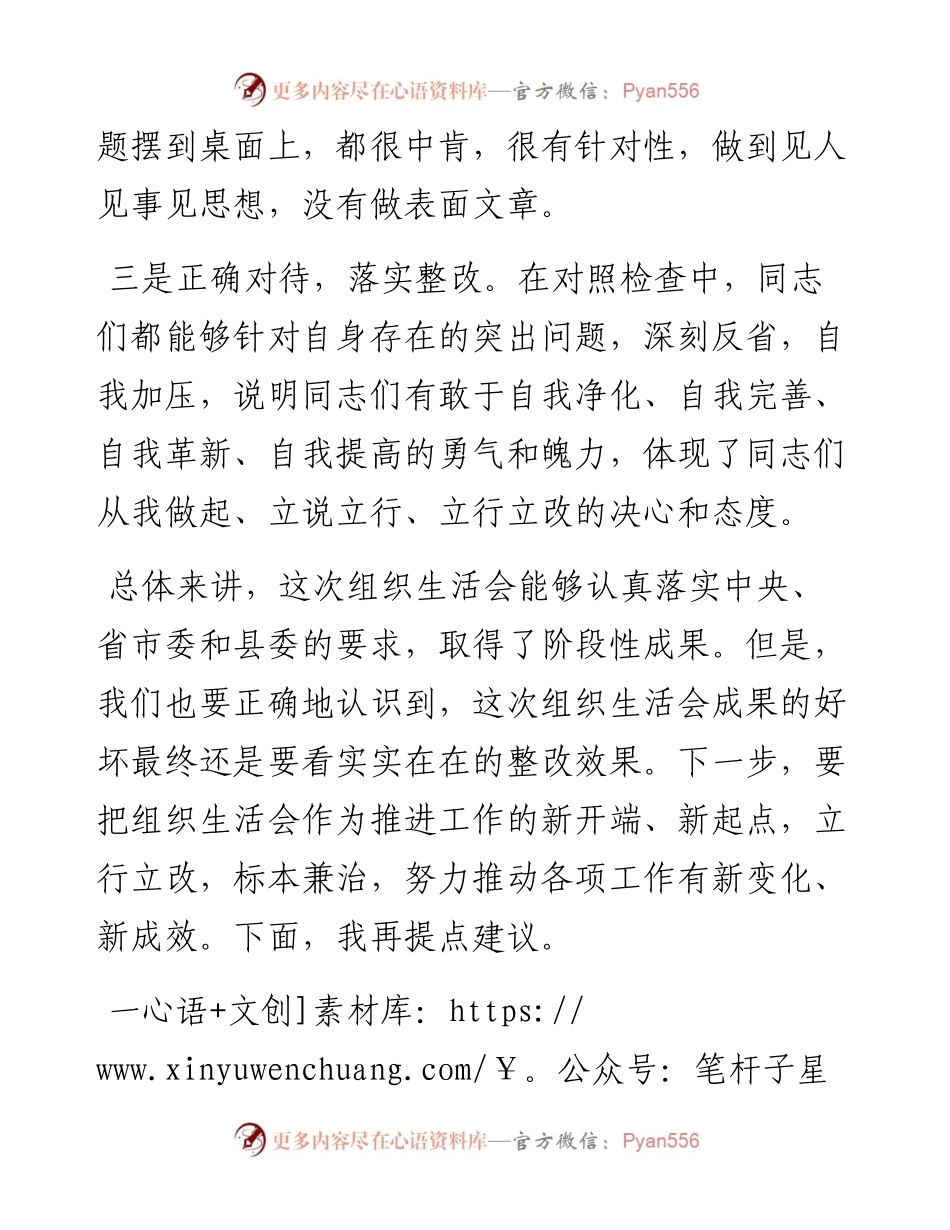 局领导班子组织生活会点评讲话.docx_第2页