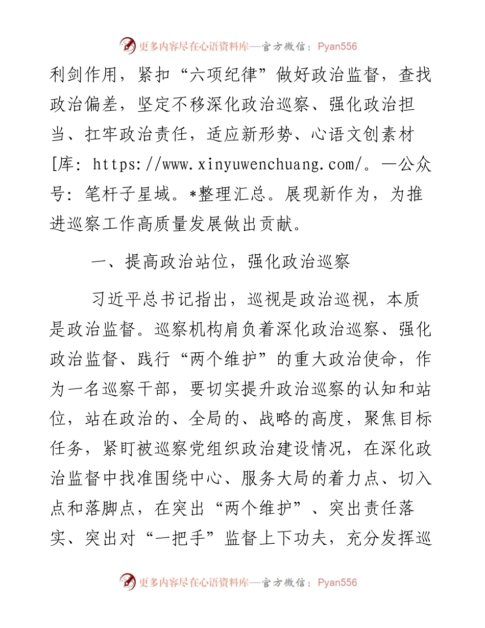 巡察干部二十大报告研讨发言材料：“发挥政治巡视利剑作用”.docx_第2页