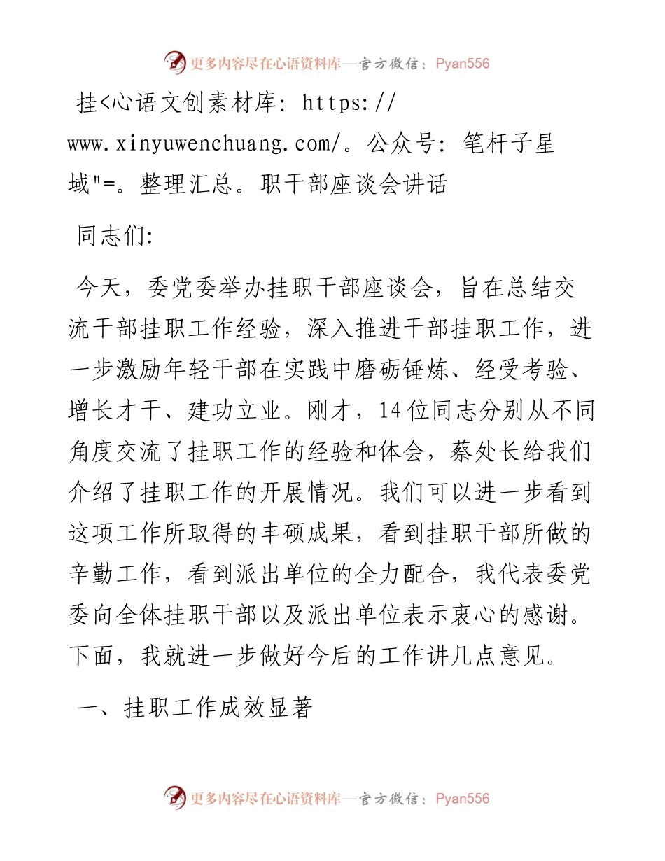 挂职干部座谈会讲话稿（一）(1).docx_第1页