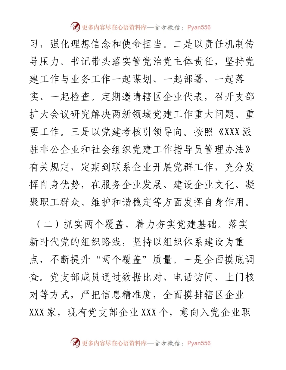 度镇非公党建指导站党支部抓基层党建工作述职报告.docx_第2页