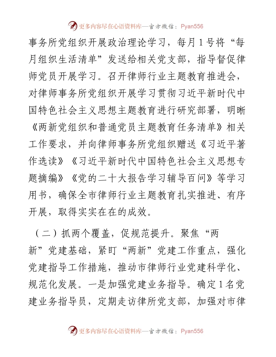 市司法局2023年抓两新组织党建工作述职报告.docx_第2页