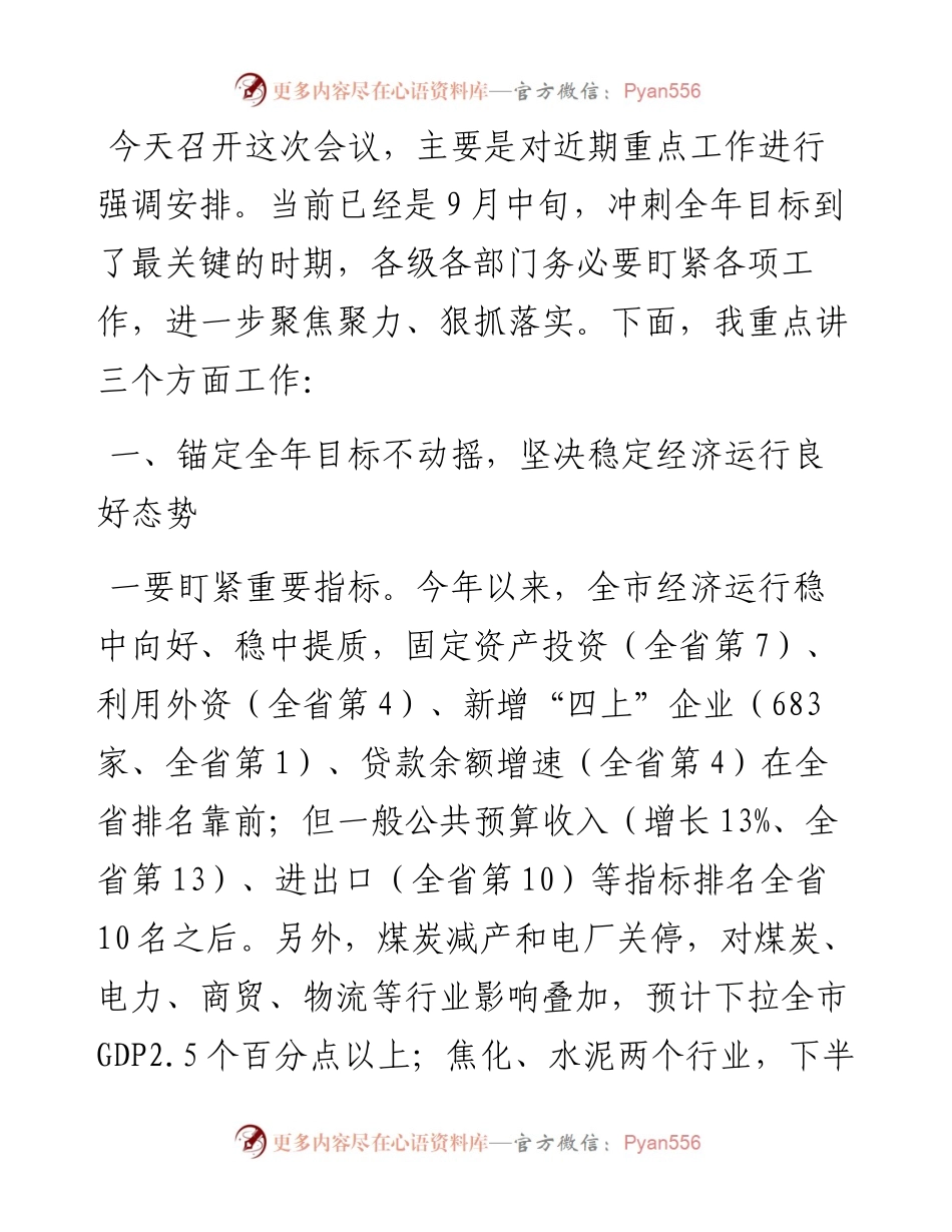 市长在市政府重点工作推进会议上的讲话.docx_第1页