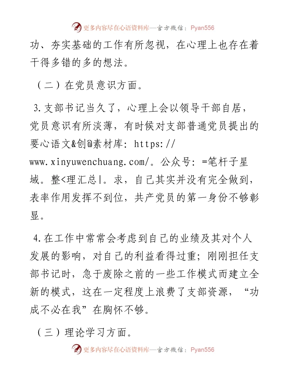 度组织生活会个人发言提纲（党支部书记).docx_第2页