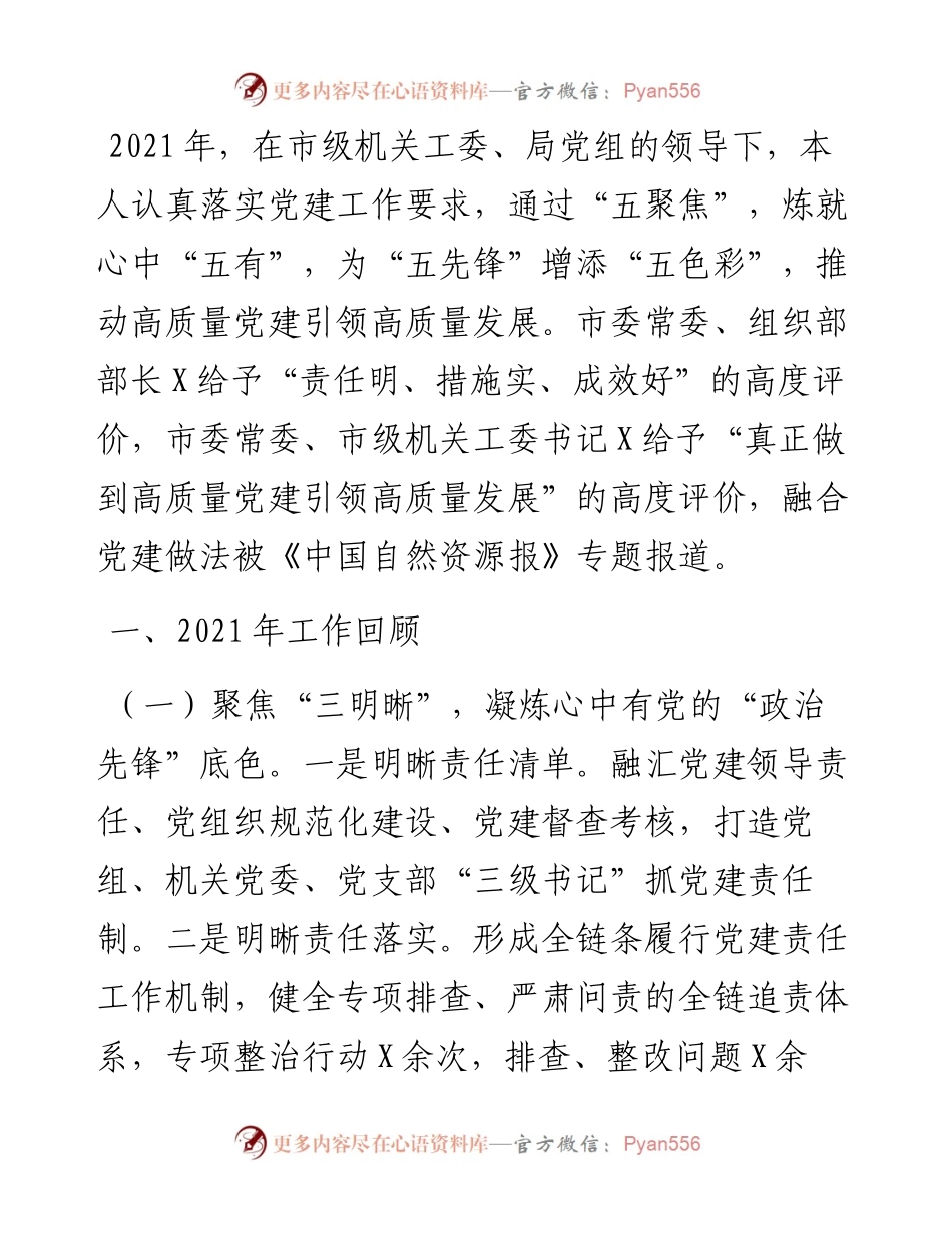 市自然资源和规划局党组书记述职报告.docx_第1页