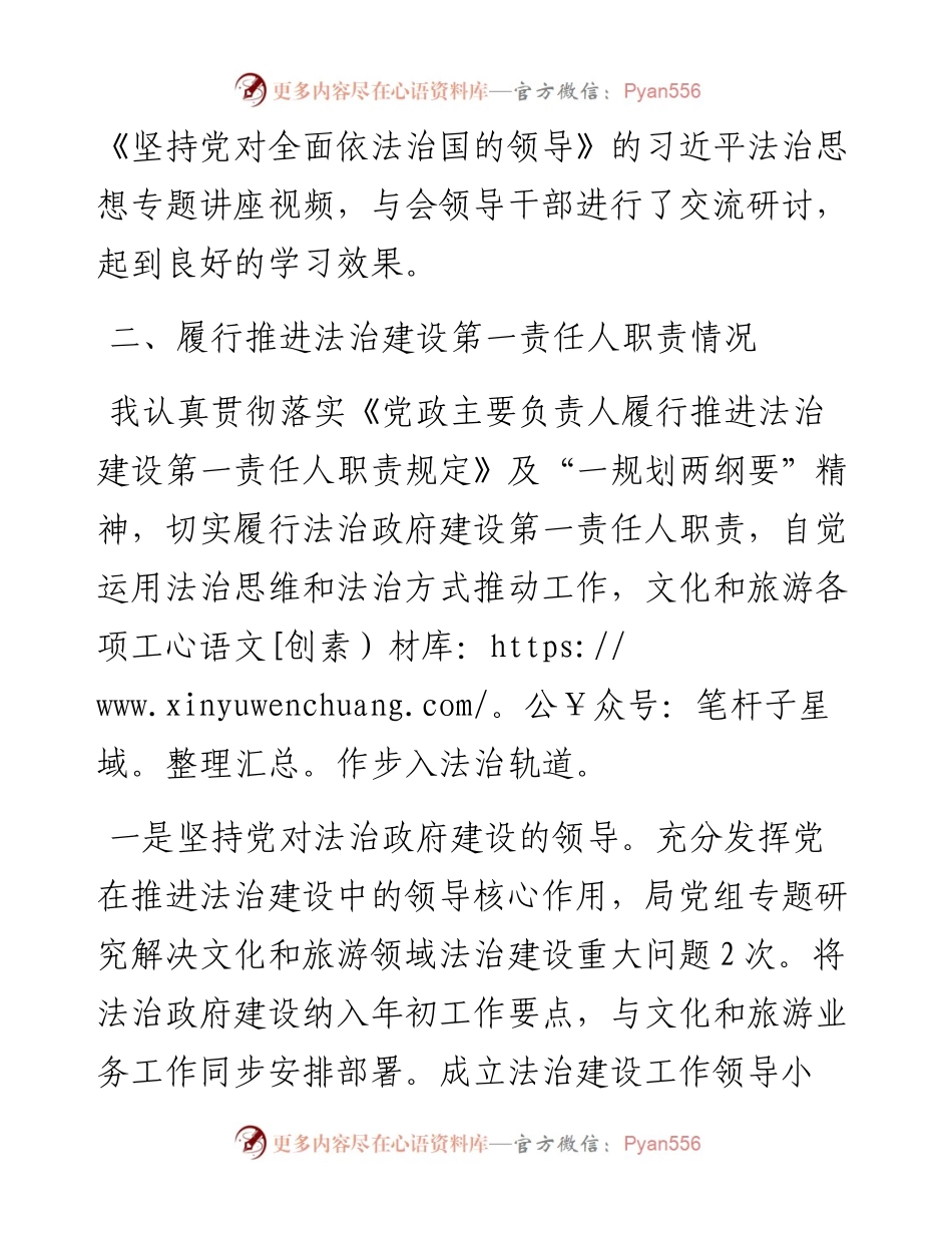 市文化和旅游局党组书记、局长度述法报告.docx_第2页