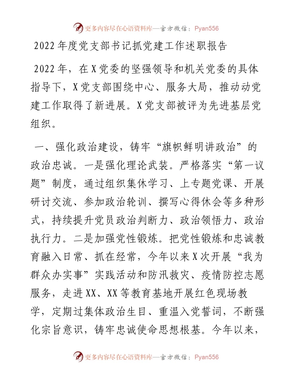 度党支部书记抓党建工作述职报告 (3).docx_第1页