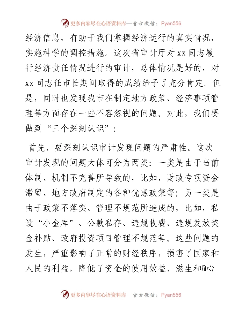 市长在全市经济责任审计整改工作会议上的讲话.docx_第2页