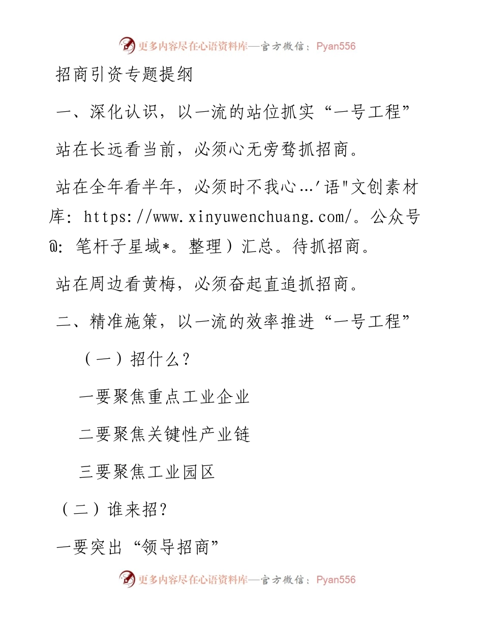 招商引资专题提纲.docx_第1页
