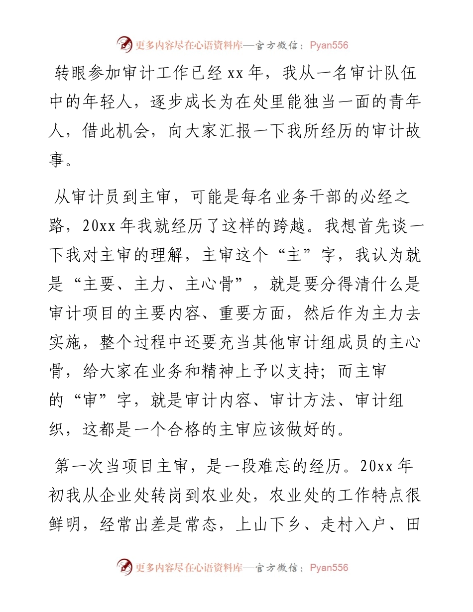 忠诚履行审计人职责使命主题演讲稿汇编（3篇）.docx_第2页
