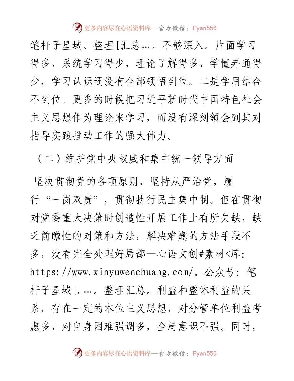 市局副职主题教育专题民主生活会个人对照检查材料.docx_第2页