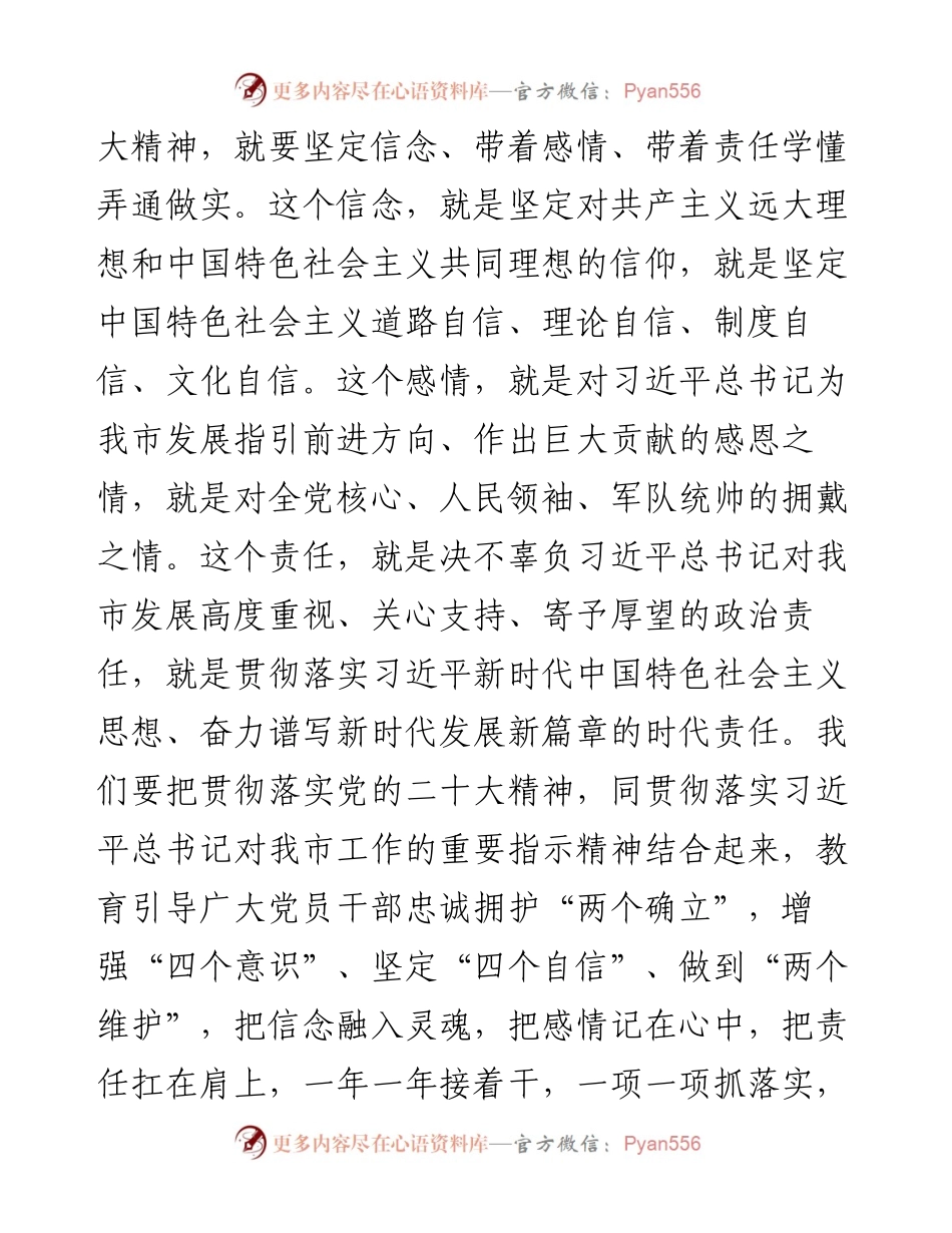 市党员领导干部二十大精神研讨发言材料.docx_第2页