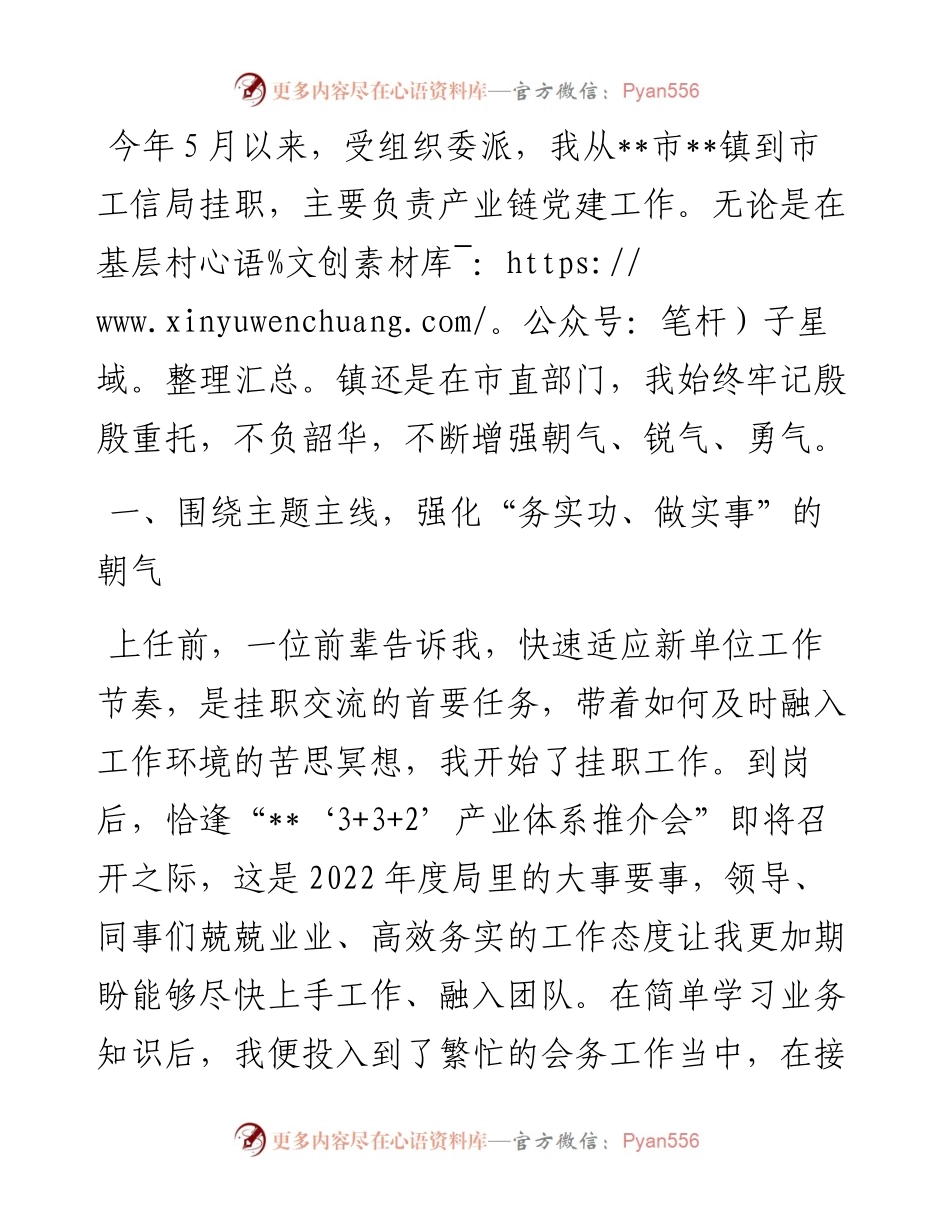 挂职干部座谈交流发言.docx_第1页