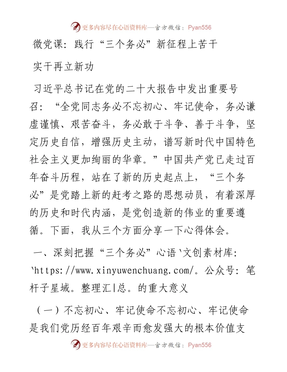 微党课：践行“三个务必”新征程上苦干实干再立新功.docx_第1页