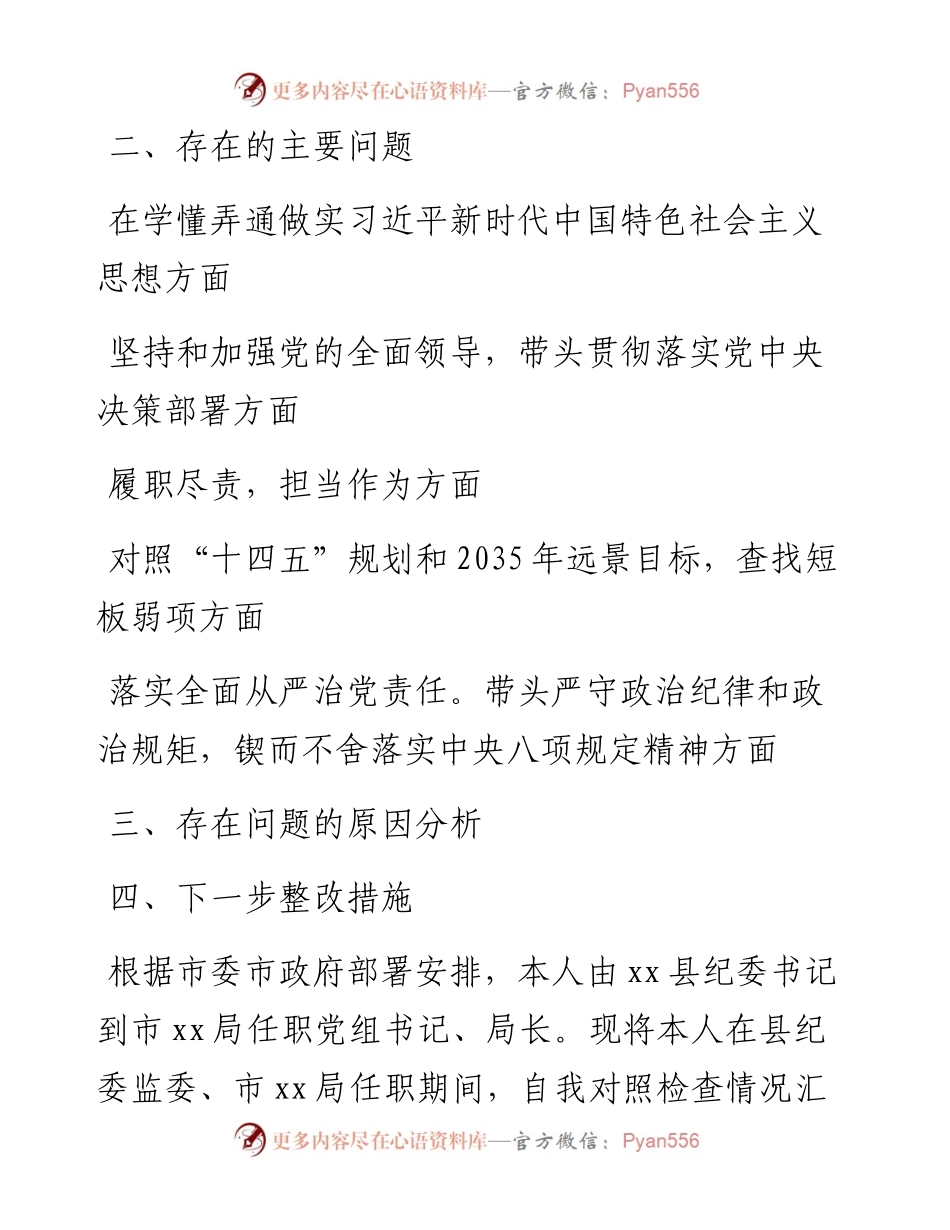 度班子成员民主生活会个人对照检查发言材料.docx_第2页