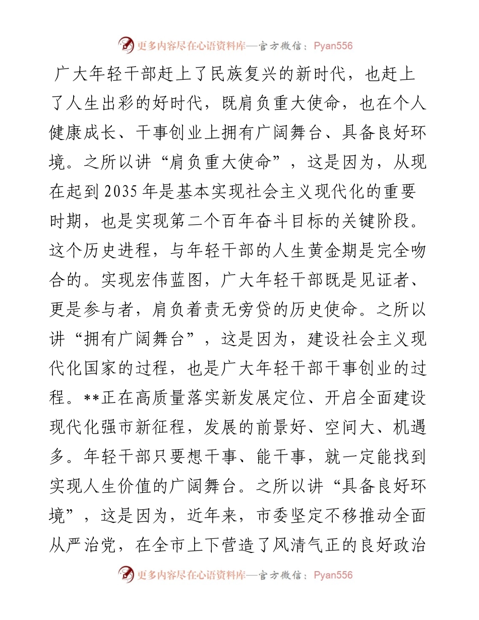 市委书记在全市中青年干部座谈会上的讲话.docx_第2页