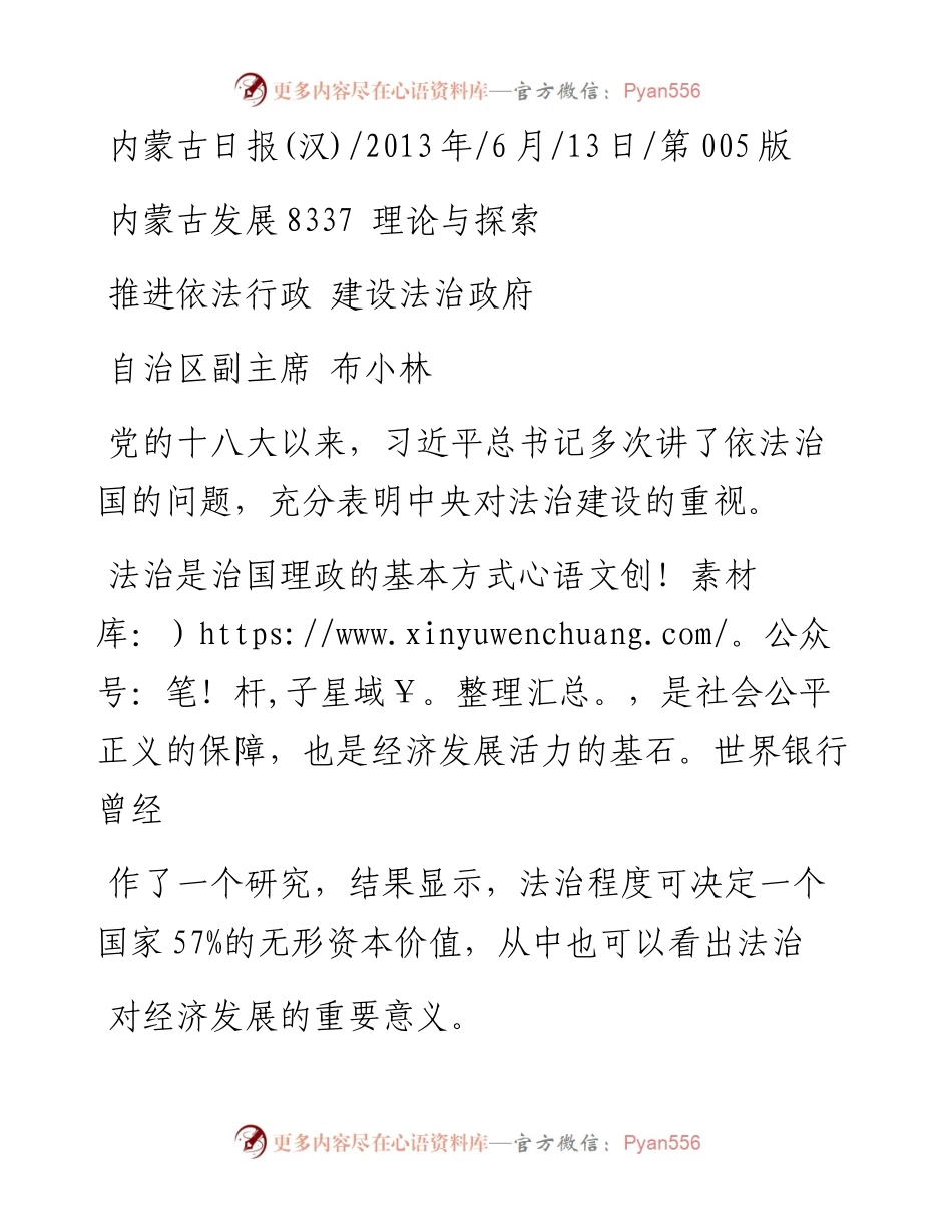 推进依法行政  建设法治政府_布小林.docx_第1页