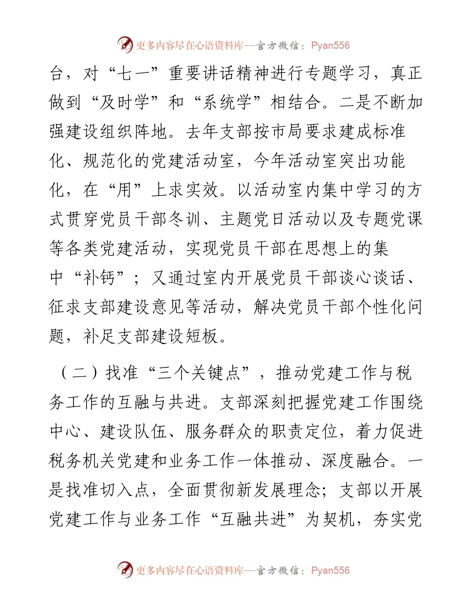 支部书记党建工作述职汇报材料(1).docx_第2页