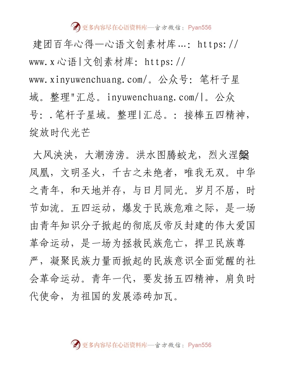 建团百年心得体会：接棒五四精神，绽放时代光芒.docx_第1页