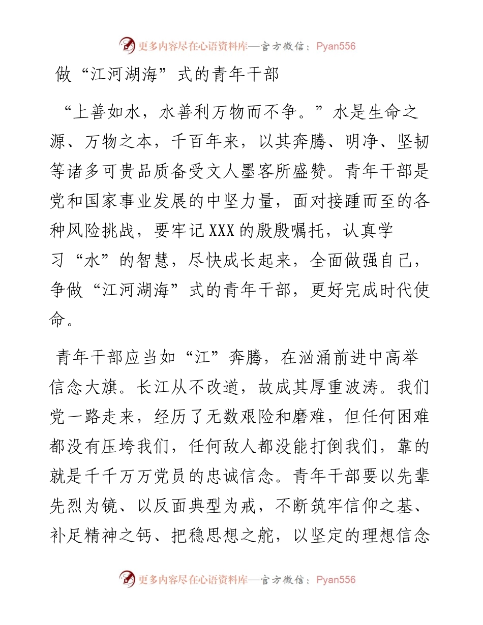 心得体会：做“江河湖海”式的青年干部.docx_第1页
