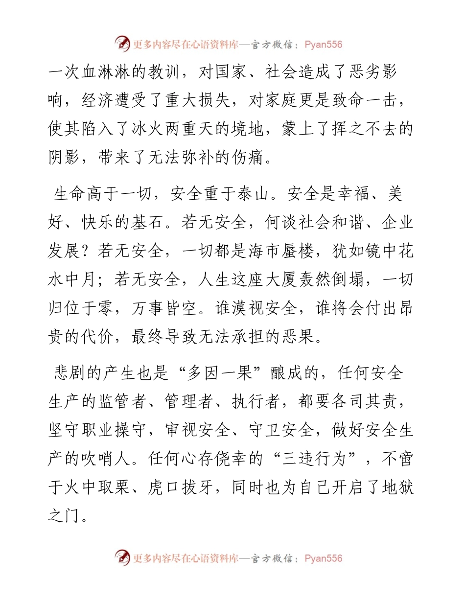 文汇系列2681--煤矿事故案例警示教育心得体会汇编.docx_第2页