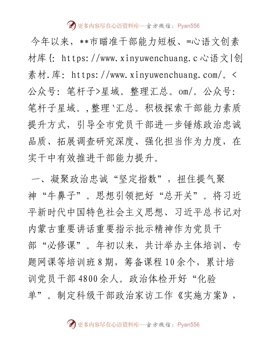 干部能力提升工作汇报.docx_第1页