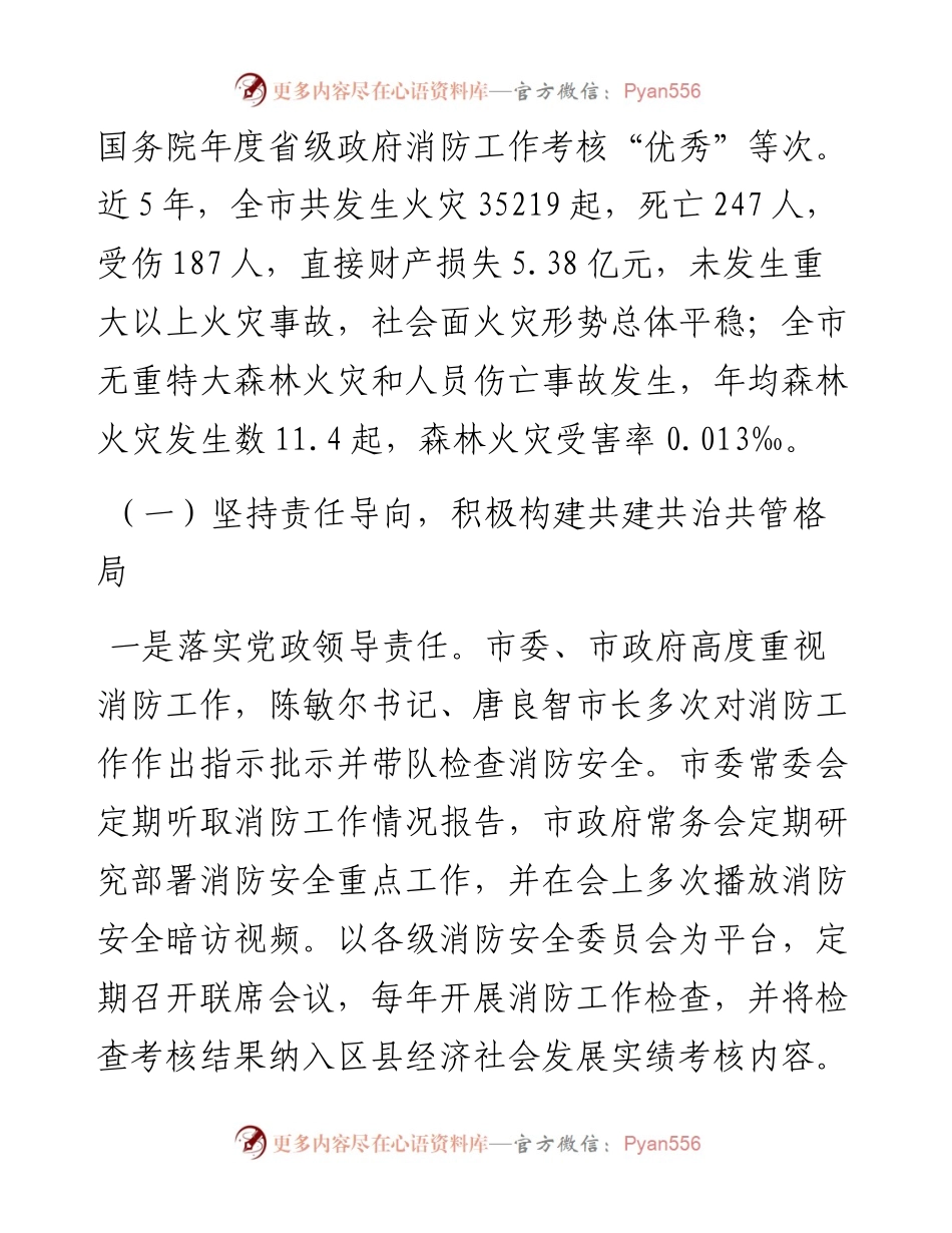 市人民政府关于消防工作情况的报告.docx_第2页