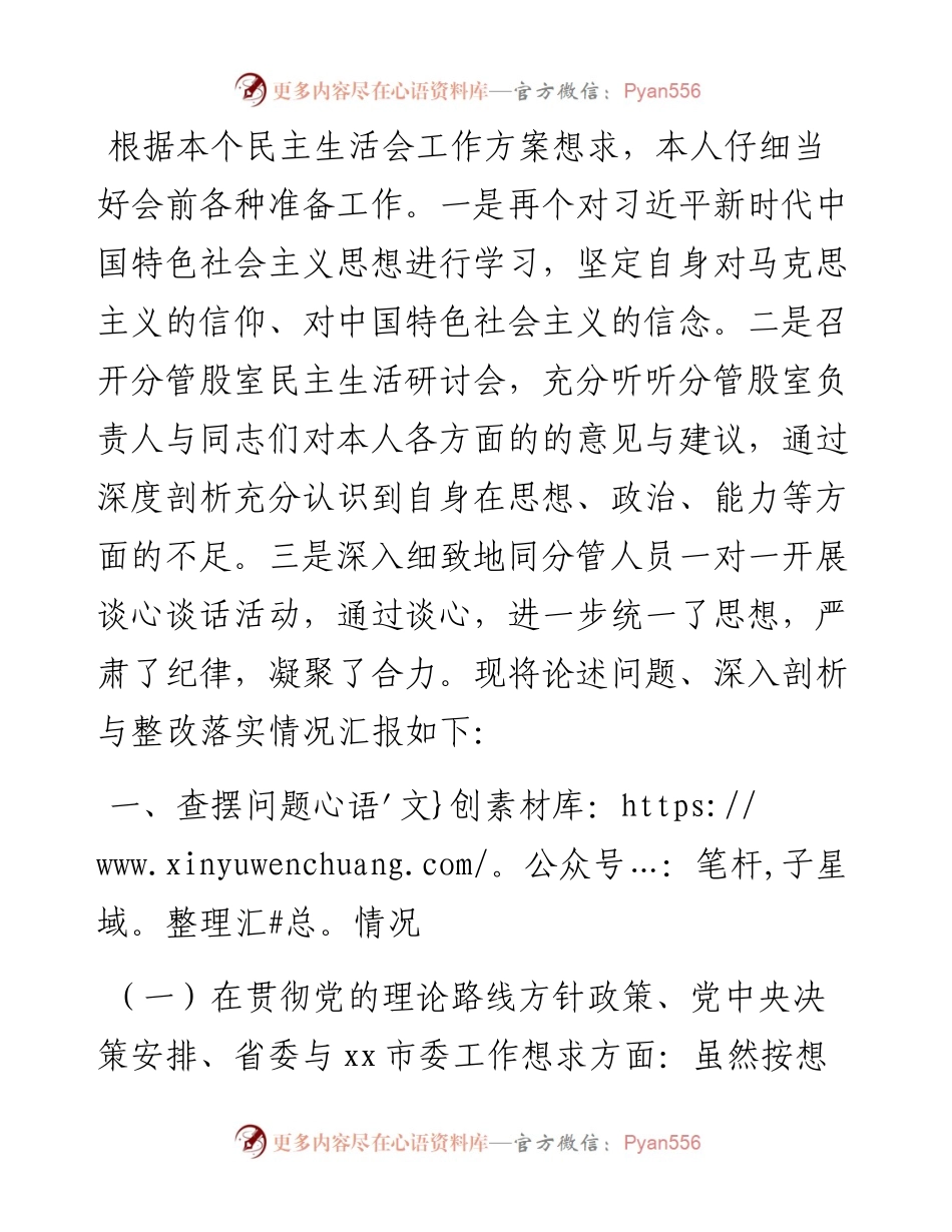 市税务局副局长巡视整改专题民主生活会对照检查材料.docx_第1页