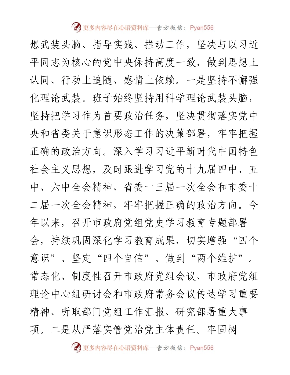 市政府党组班子述职述廉报告.docx_第2页