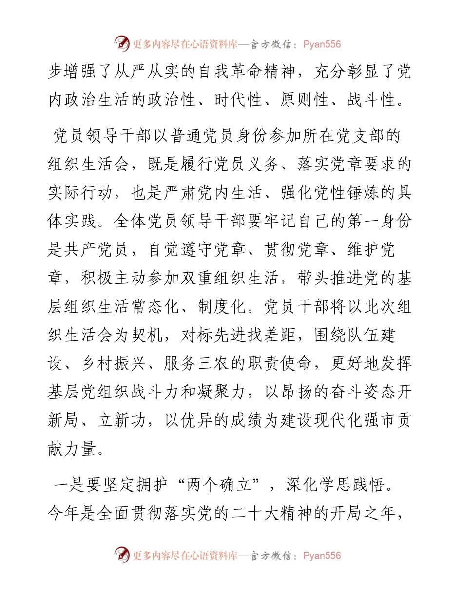 度基层党支部组织生活会总结讲话.docx_第2页
