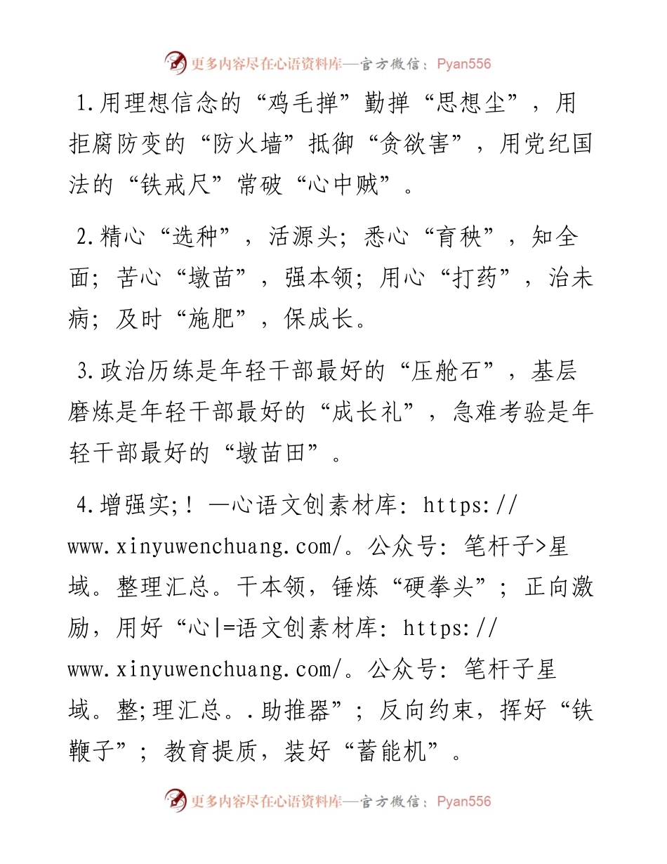 年轻干部类排比句40例（4月11日）.docx_第1页